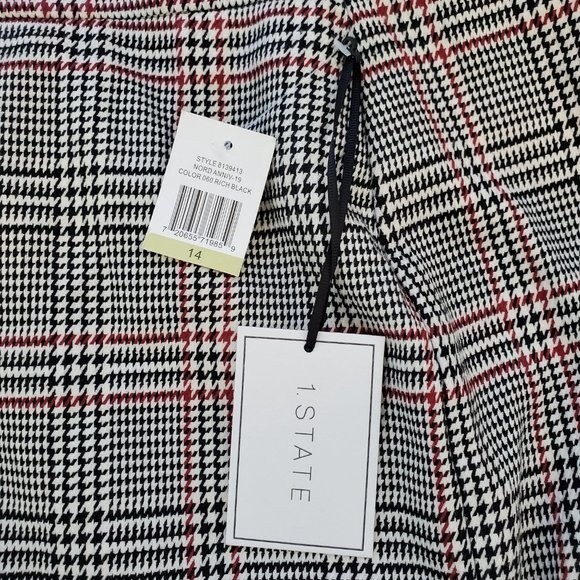 NEW 1. State Black Plaid Pencil Skirt - Picture 6 of 12